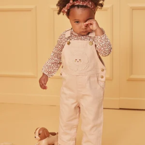 Salopette longue avec patch fleur