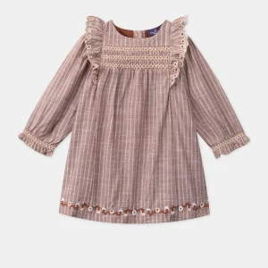 Robe rayée avec fils métallisés