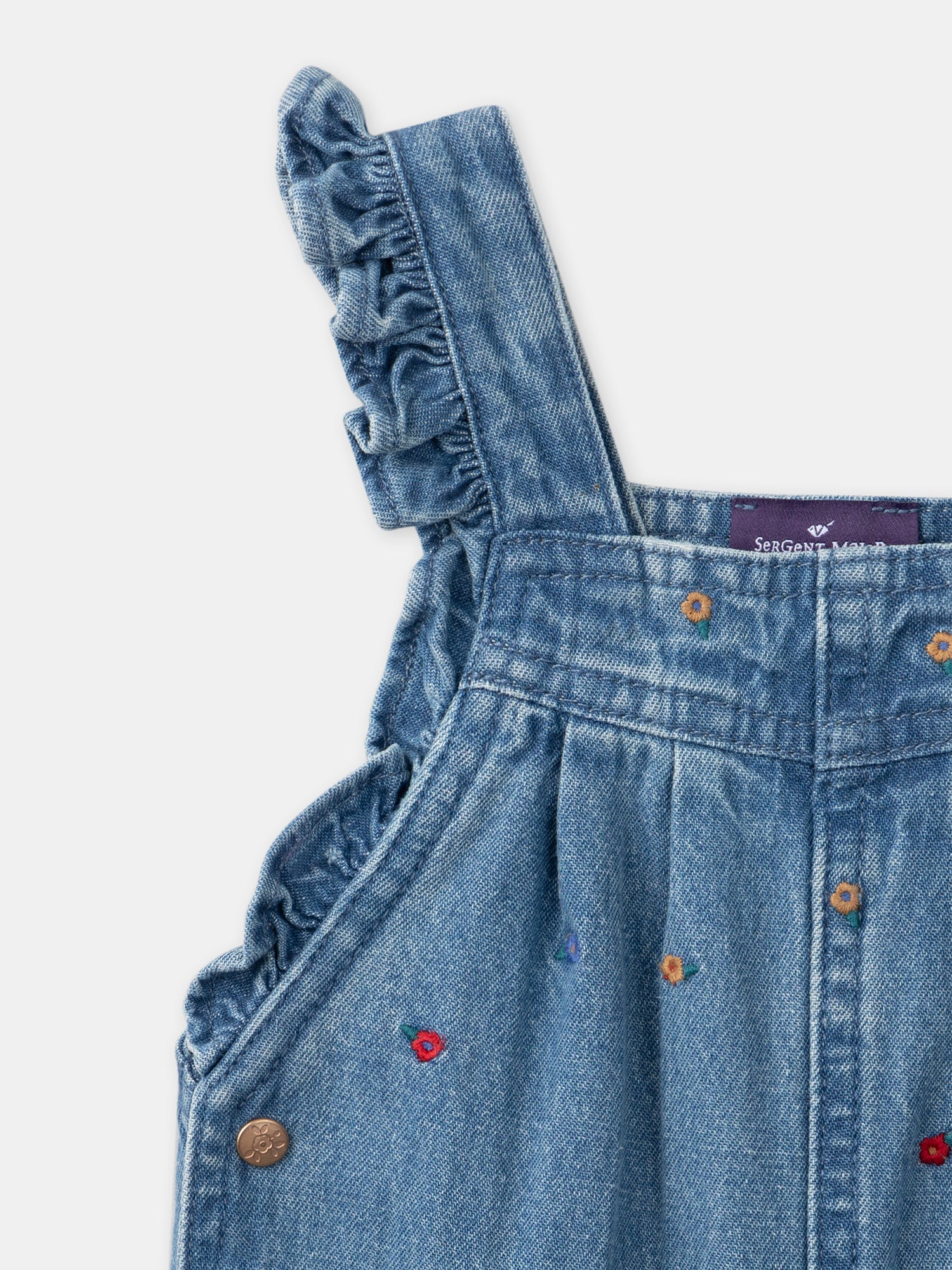 Salopette courte brodée fleurs – Image 9