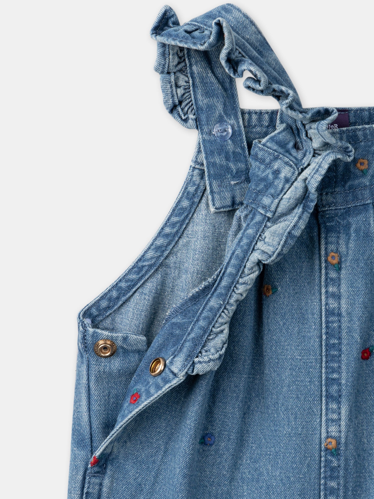 Salopette courte brodée fleurs – Image 7