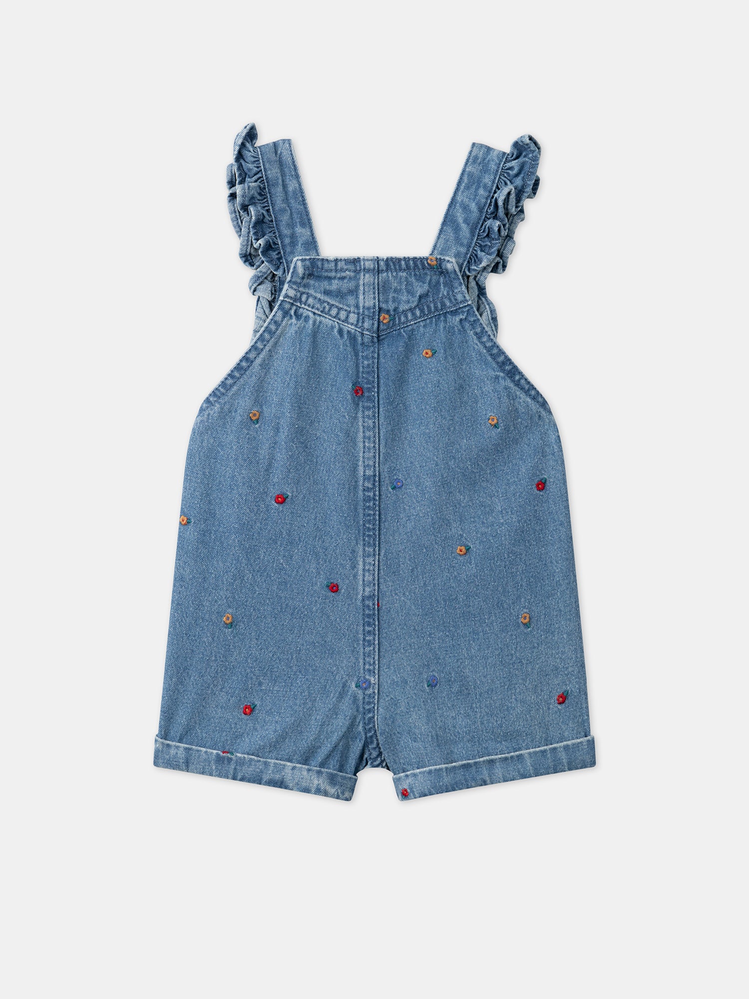 Salopette courte brodée fleurs – Image 2