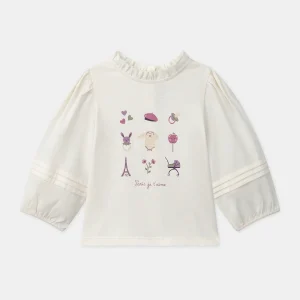 T-shirt manches longues avec manches bouffantes