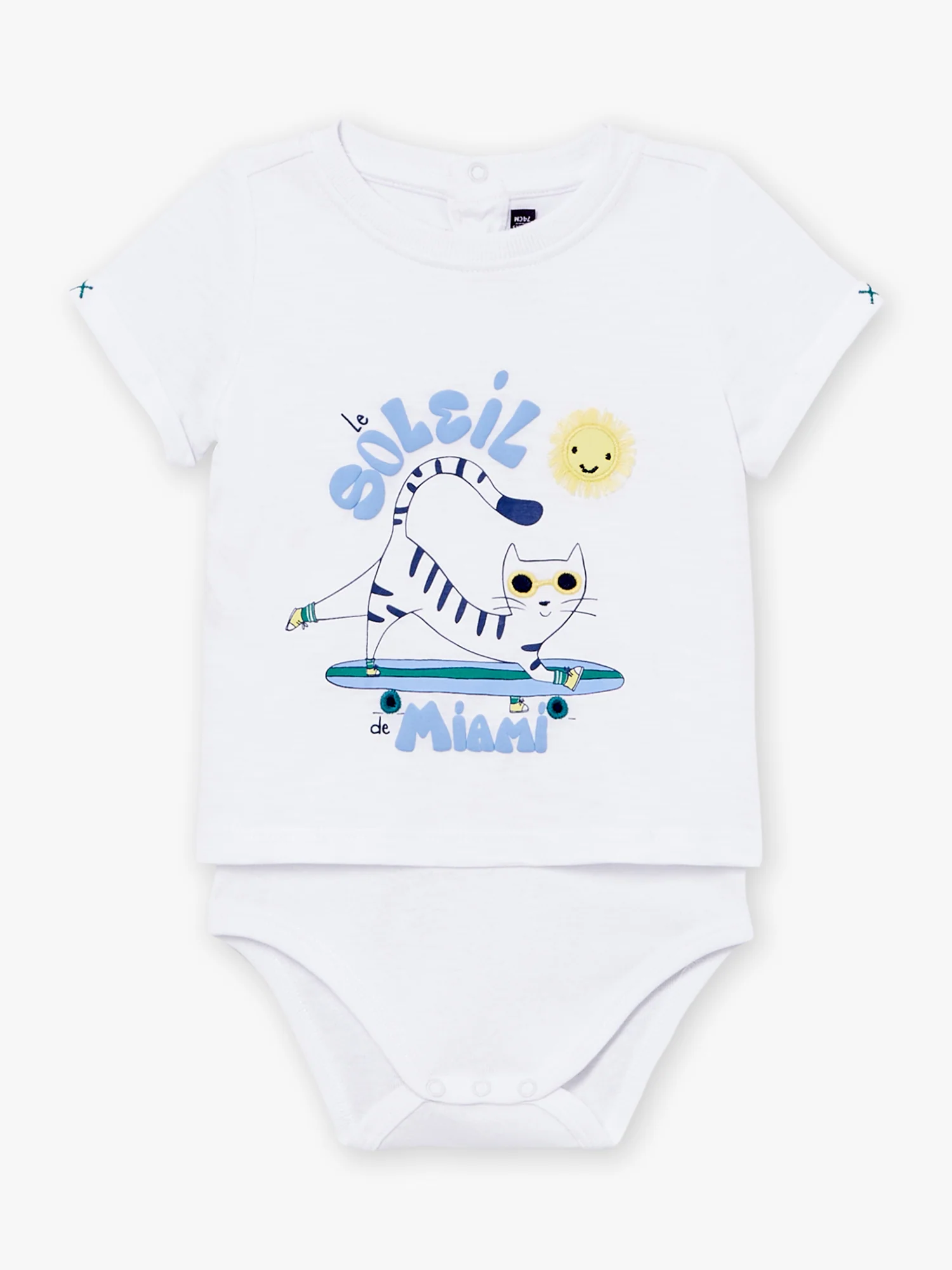 T-shirt-body blanc à manches courtes – Image 4