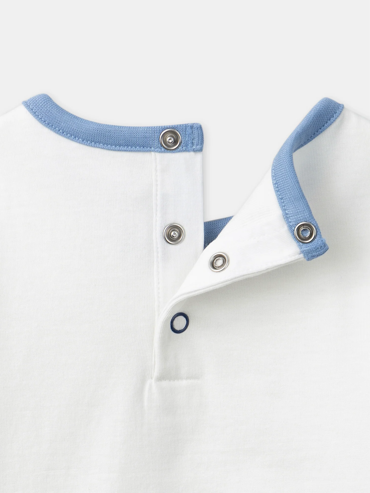 Body t-shirt écru et bleu clair à motifs tramway et animaux – Image 7