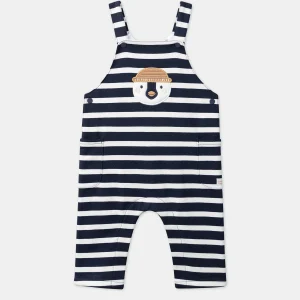 Salopette longue rayée