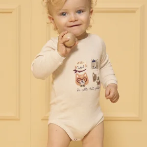 Body à manches longues patchs chats