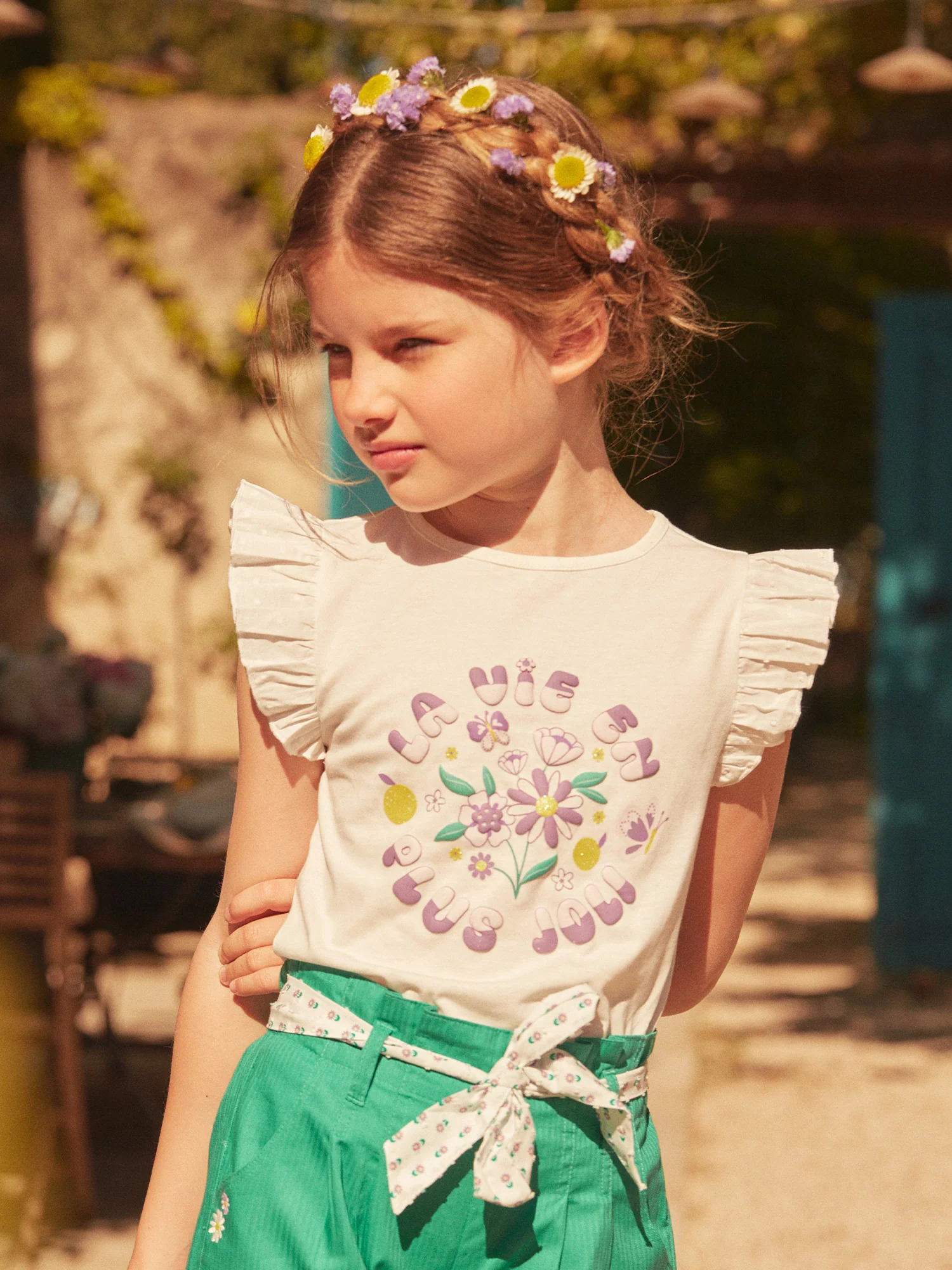 Tee Shirt Manches Courtes Ecru