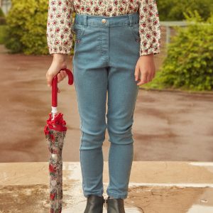 Jeans slim à brodé