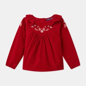 Blouse  brodée en velours côtelé