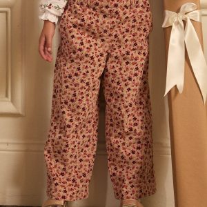 Pantalon fleuri en velours