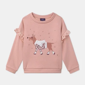 Sweat rose doublé polaire