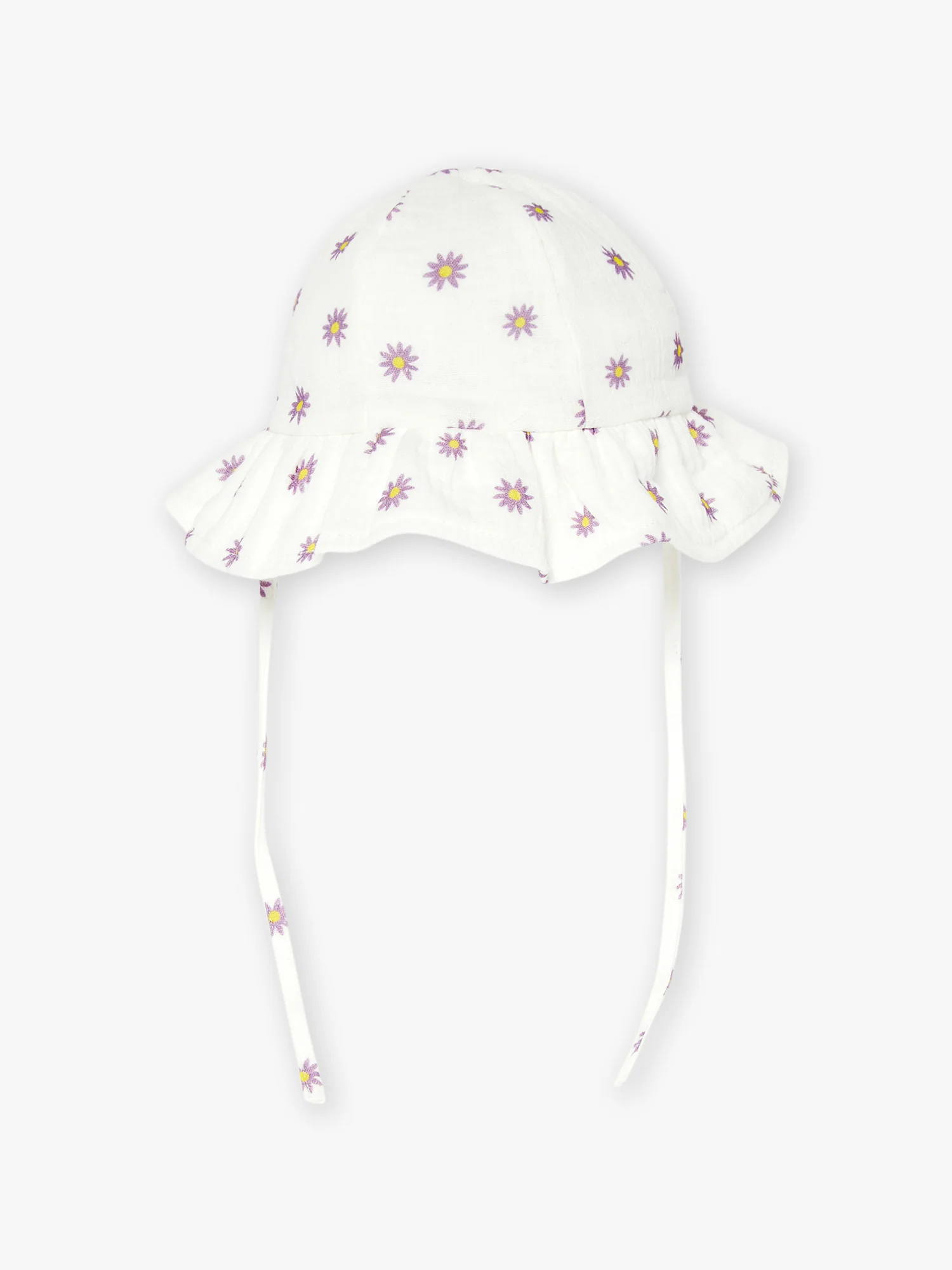 Bob écru à imprimé fleuri en gaze de coton – Image 7
