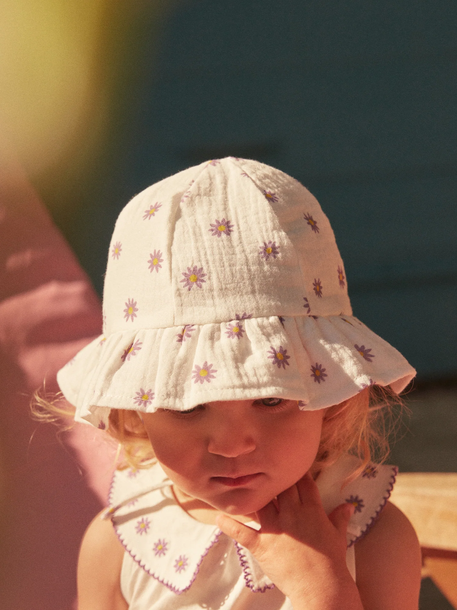 Bob écru à imprimé fleuri en gaze de coton – Image 3