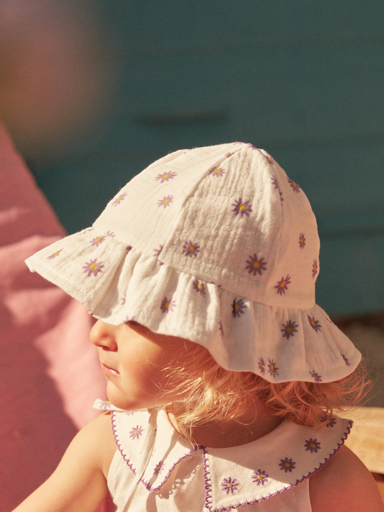Bob écru à imprimé fleuri en gaze de coton – Image 4