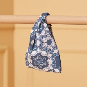 Bandeau bleu et blanc à imprimé fleuri