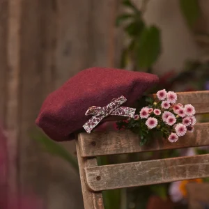 Béret avec noeud imprimé