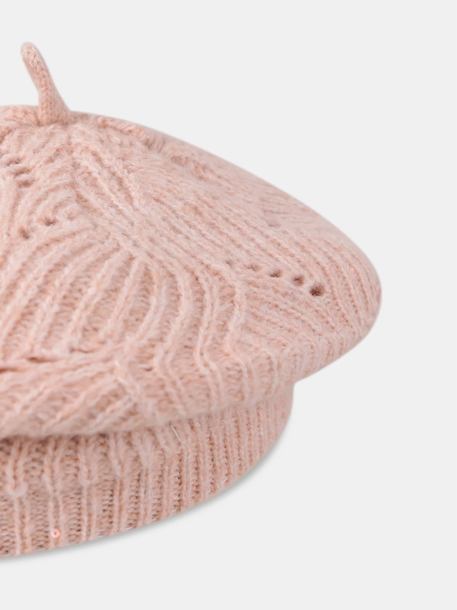 Bonnet en maille type béret avec des sequins dans le fil – Image 7