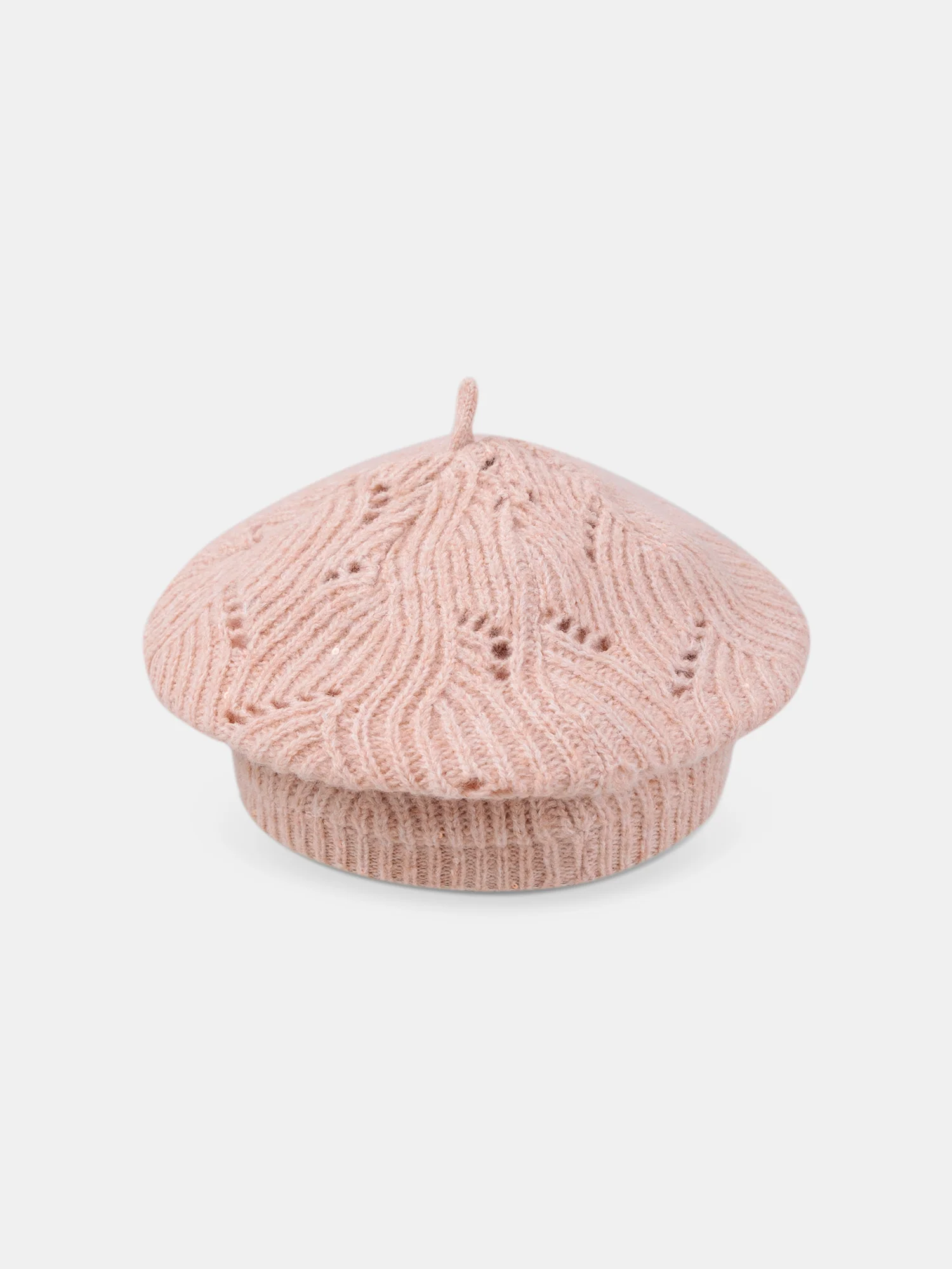 Bonnet en maille type béret avec des sequins dans le fil – Image 8