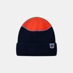 Bonnet maille côtelé bicolore