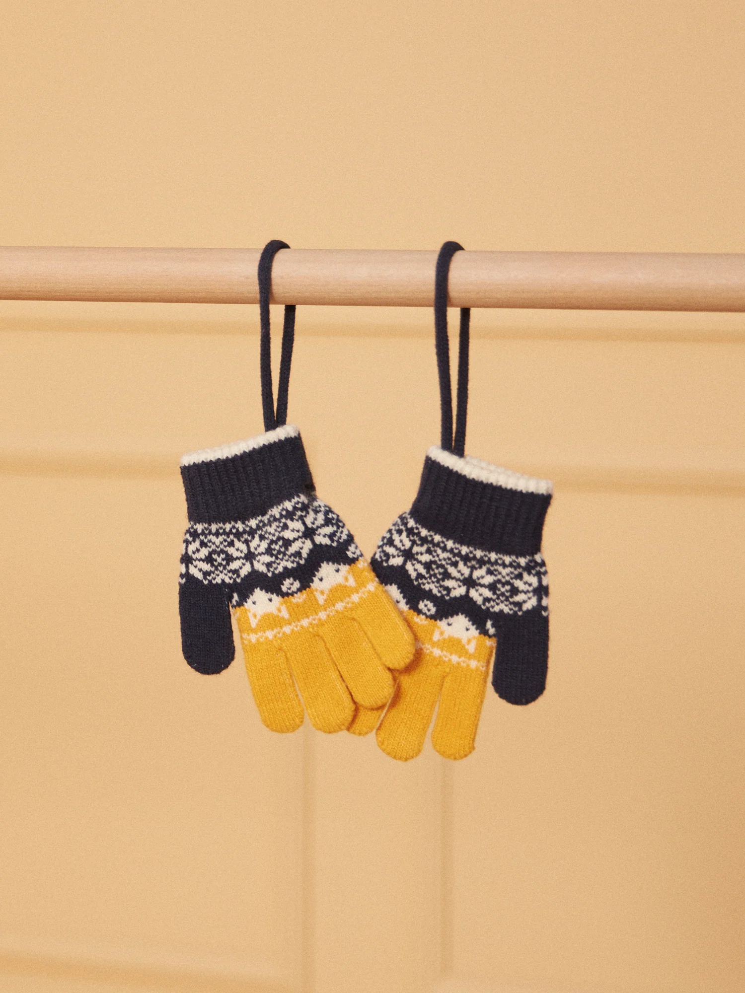 Gants jacquard tricolore