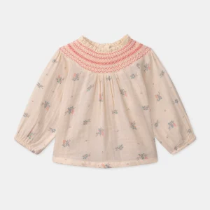 Chemisier à smock imprimé fleuri