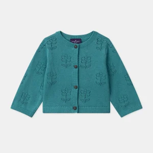 Cardigan ajouré fleurs