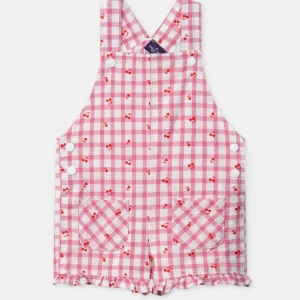 Salopette courte vichy cerises