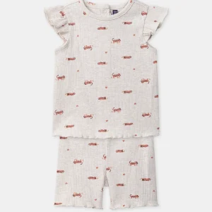 Ensemble tshirt et short cycliste imprimé léopard