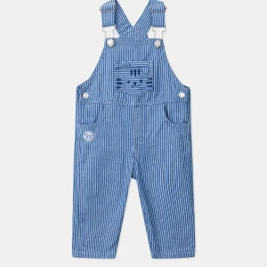 Salopette longue rayée