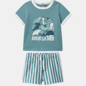 Ensemble tshirt et short rayé