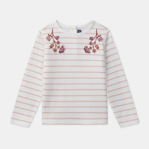 T-shirt marinière rose sequins