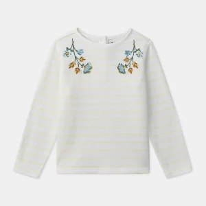 T-shirt marinière jaune sequins