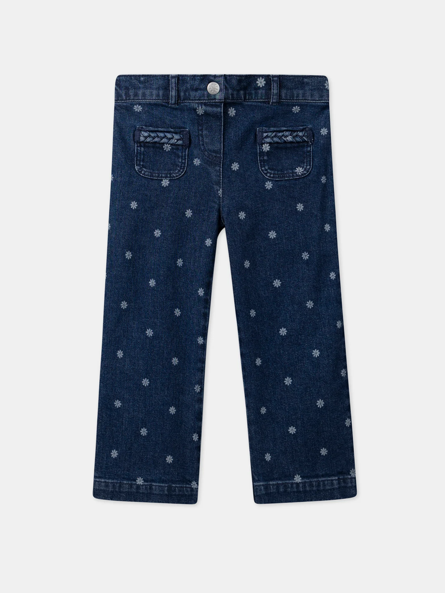 Jean wide leg à fleurs