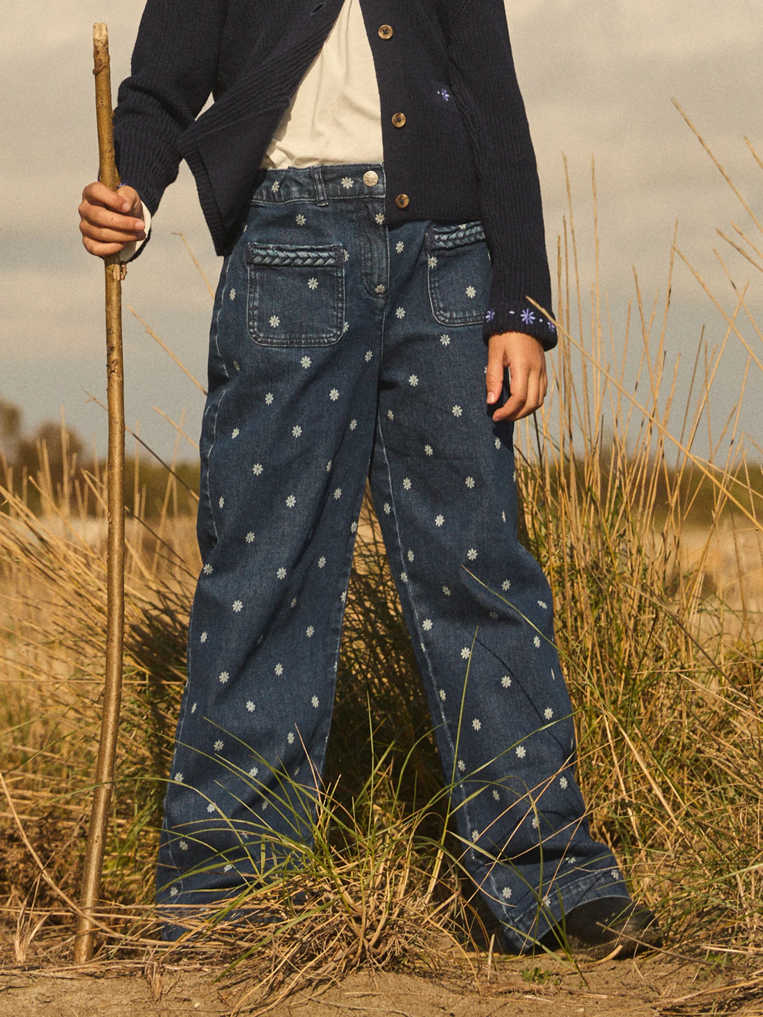 Jean wide leg à fleurs – Image 3