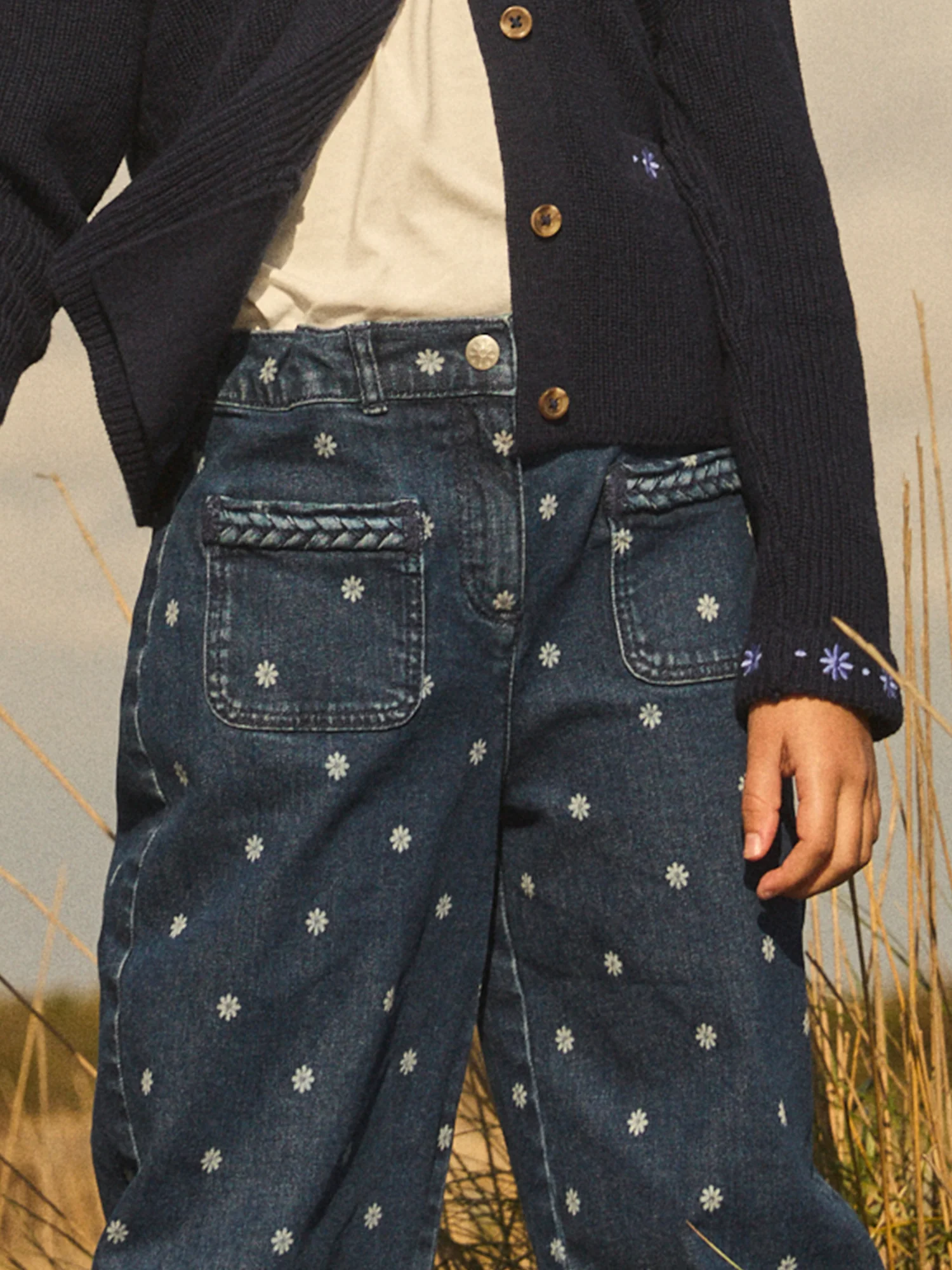 Jean wide leg à fleurs – Image 4