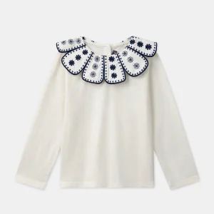 T-shirt à col Pétales