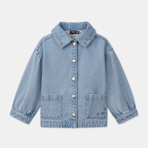 Veste en jean brodée « M » dans le dos