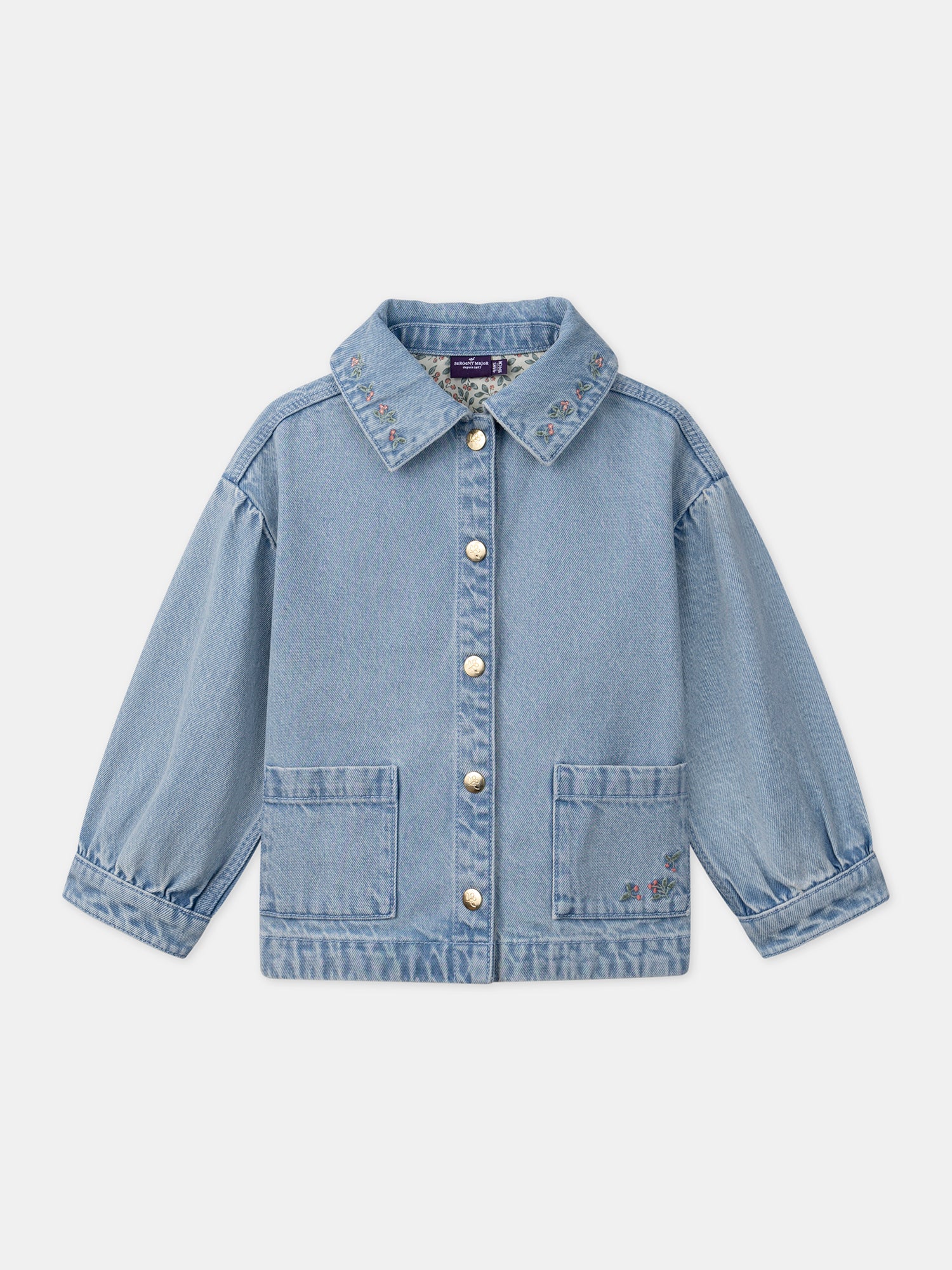 Veste en jean brodée « M » dans le dos