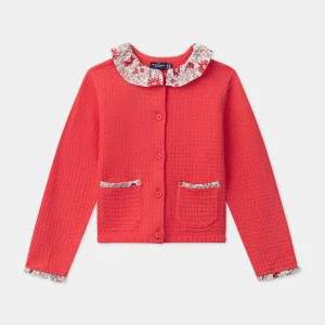 Cardigan à col fleuri