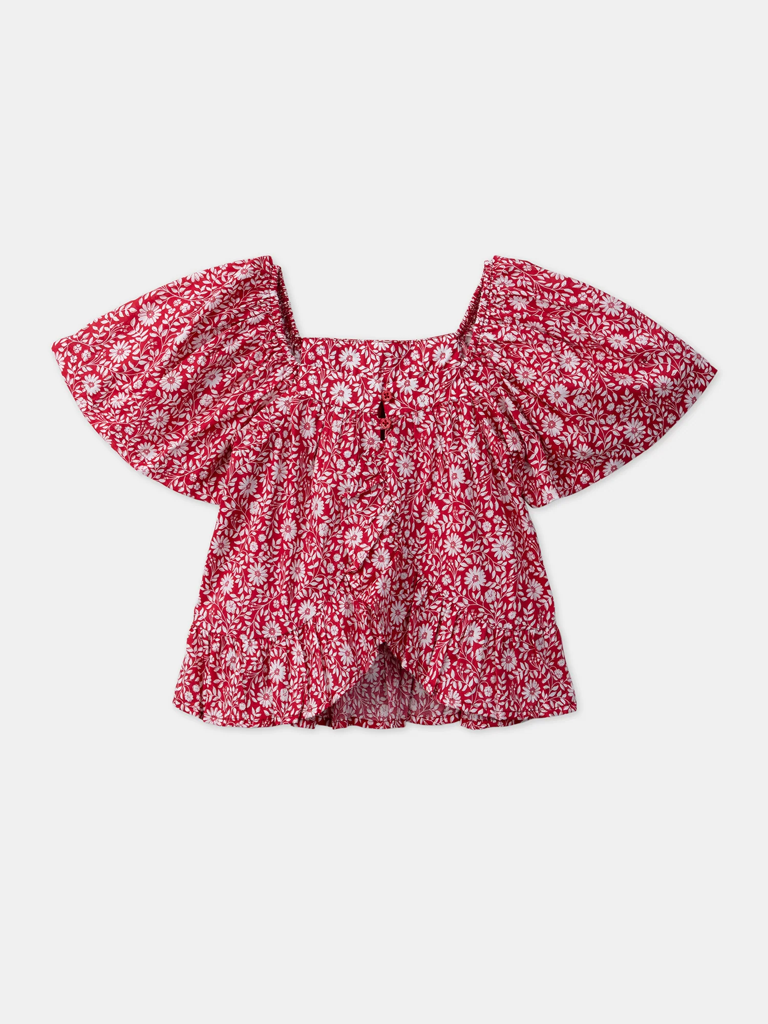 Blouse à smock fleurie manches ballons – Image 5