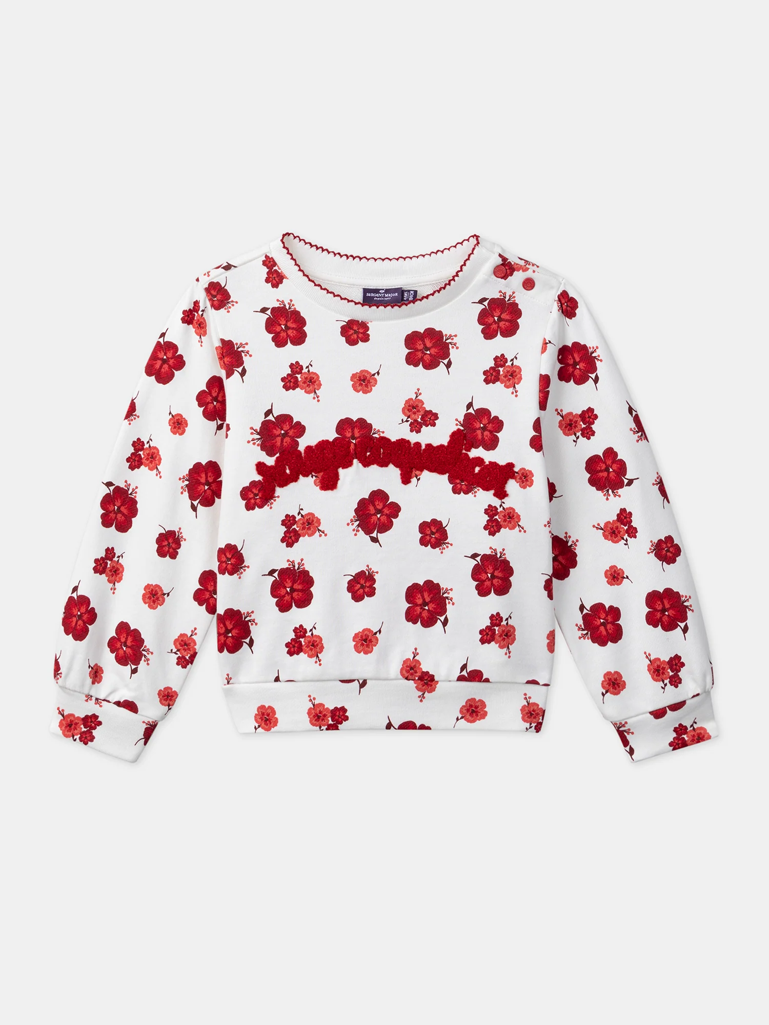 Sweat-Shirt fleuri à inscription bouclettes