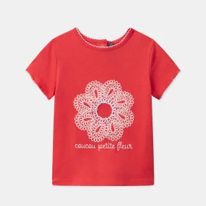 t-shirt fleur brodée