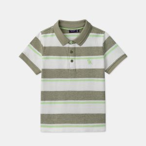 Polo Rayé Vert