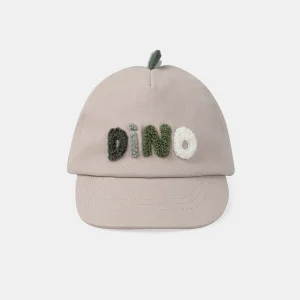 Casquette beige broderie "dino"