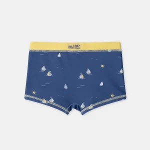 Boxer de bain imprimé voilier