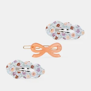 Barrettes fleurs et noeud