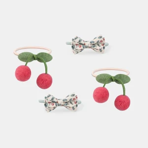 Elastiques cerises pompons et noeuds