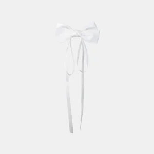 Barrette noeud brodé et satin