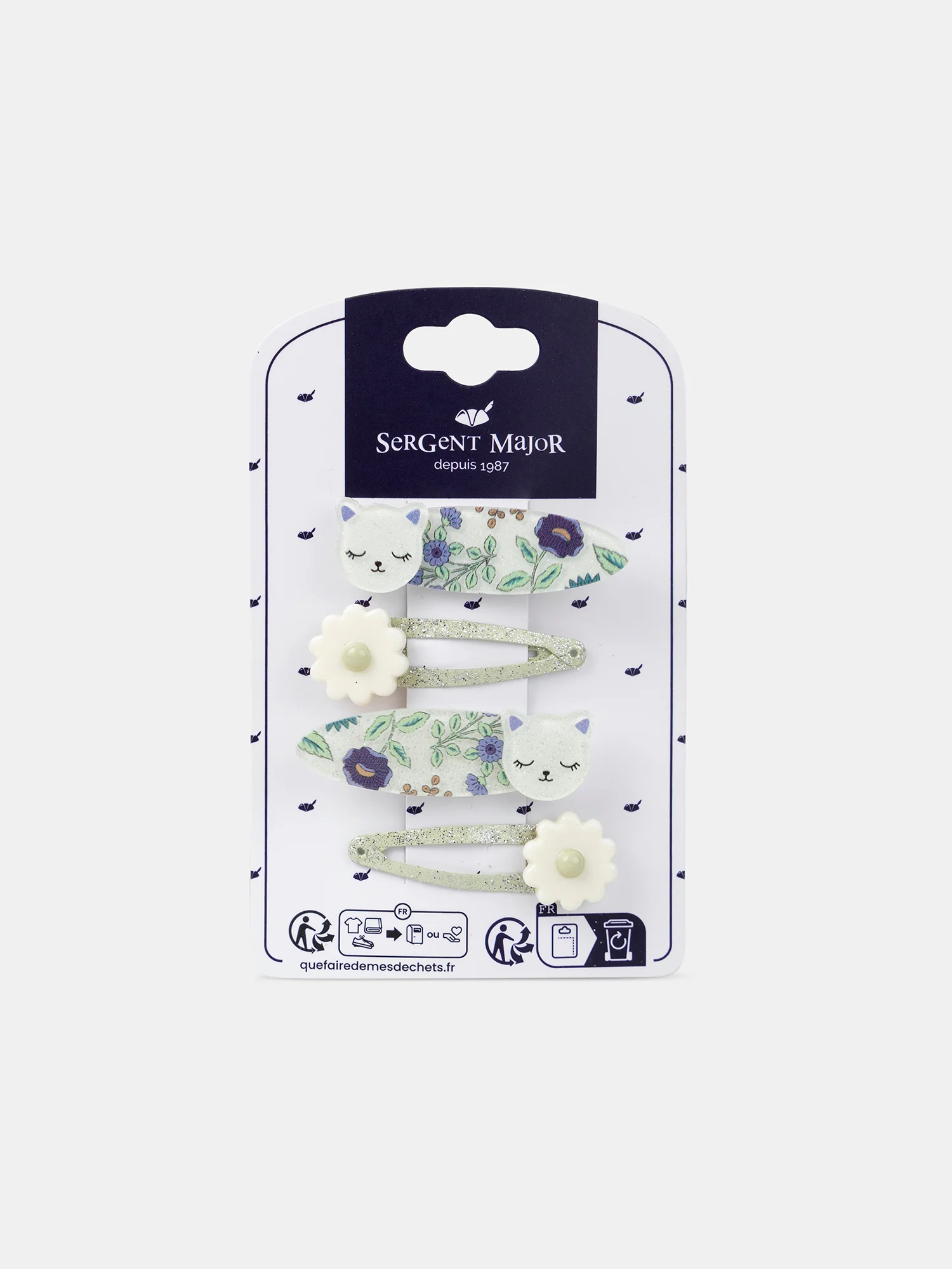 Barrettes chats et fleurs pailletées – Image 5