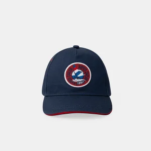Casquette marine avec broderie voile
